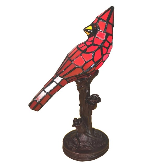 Lampa Tiffany Red Bird 15x12x33 cm, 1xE14 / Max 25W, Clayre & Eef